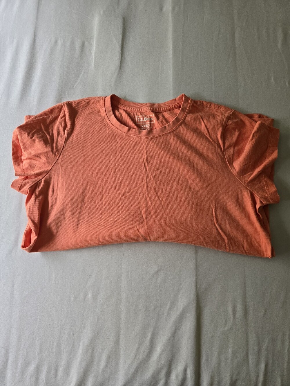 L.L.Bean Coral Crew Neck Tee Size Medium